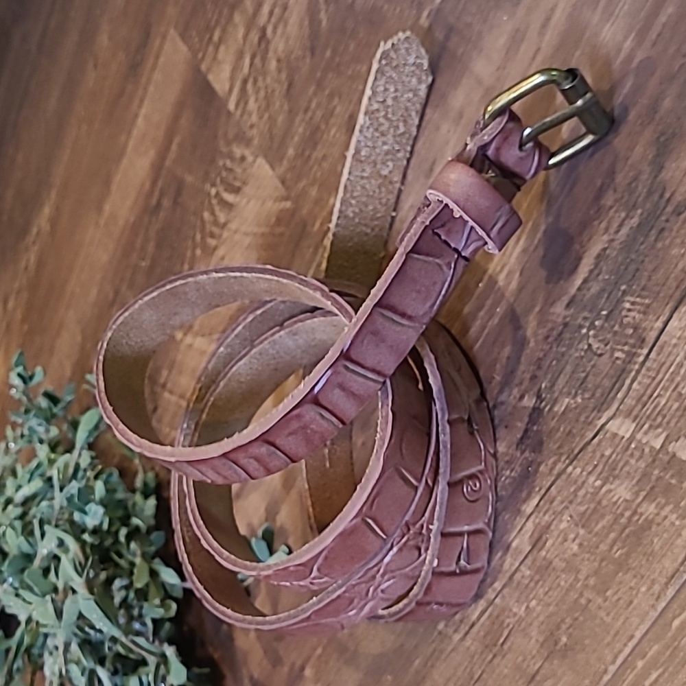 Scotch & Soda Tan Embossed Brown Leather Belt Belt L